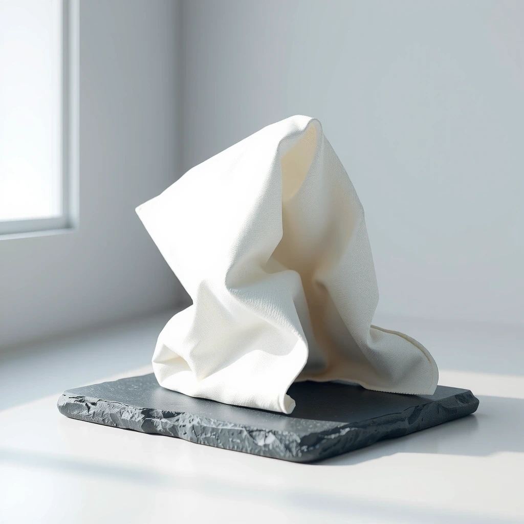 Folded white towel representing order